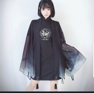 Oriental Asian style kimono long jacket